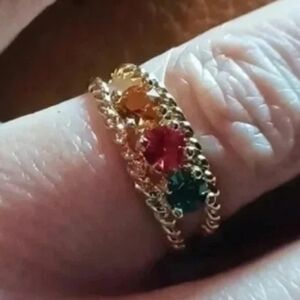 Gold-plated Mother's ring. yellow